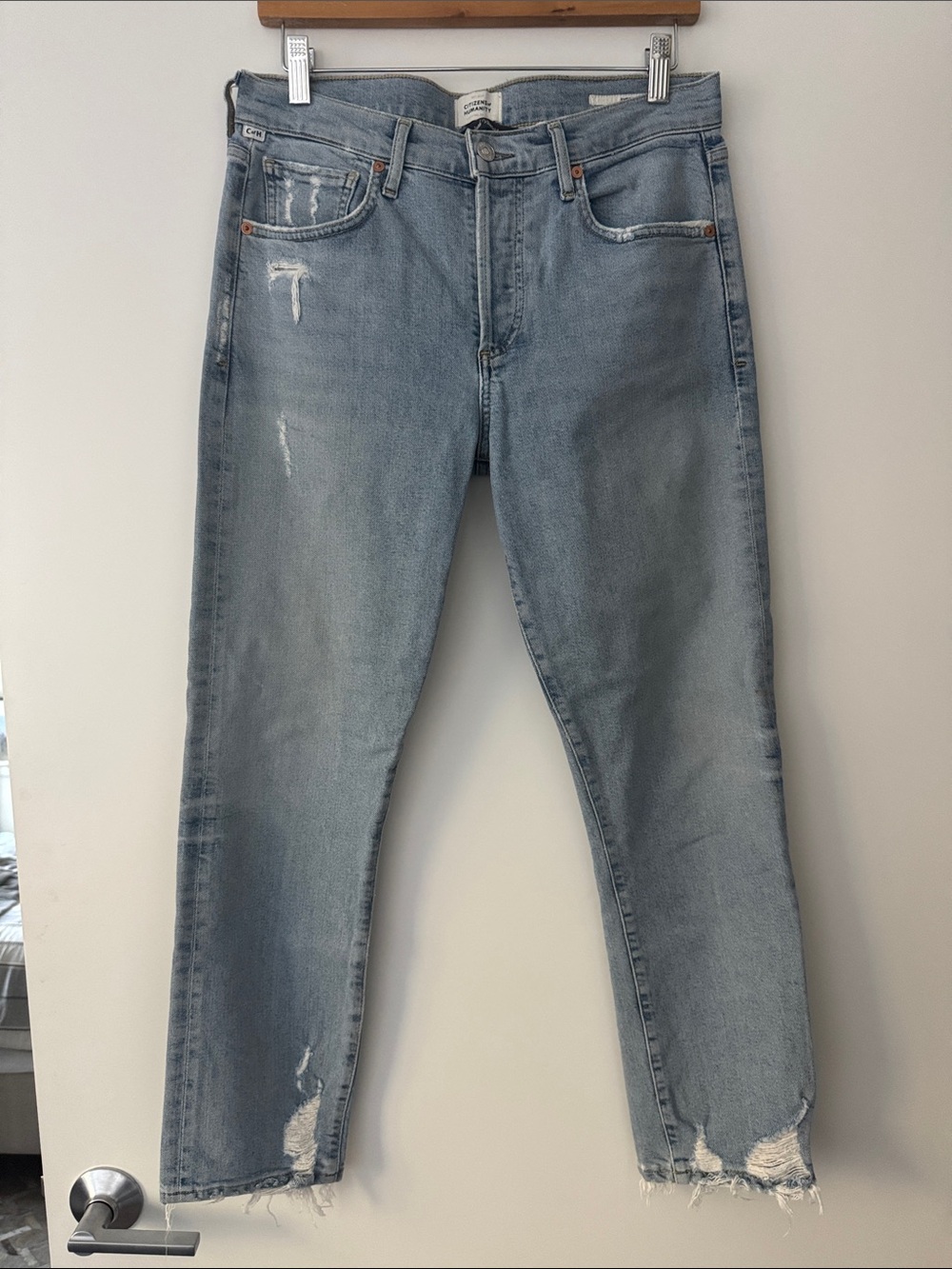 Citizens Of Humanity “Emerson”Light Blue Distressed Boyfriend Jeans - retail$218
